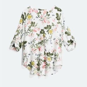 Brina & Em Lemmy V-neck Floral Relaxed Blouse